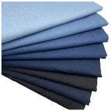 Washed Denim Fabric Cotton Blue Solid Color Thin Light DIY Handmade Dolls Clothing Jeans Skirt Jacket Bag Needlework Material