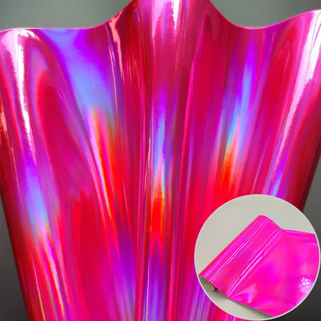 20*120CM Roll Hologram Iridescent Rainbow Laser PU Leather Fabric Craft Cloth DIY Handmade Color Change