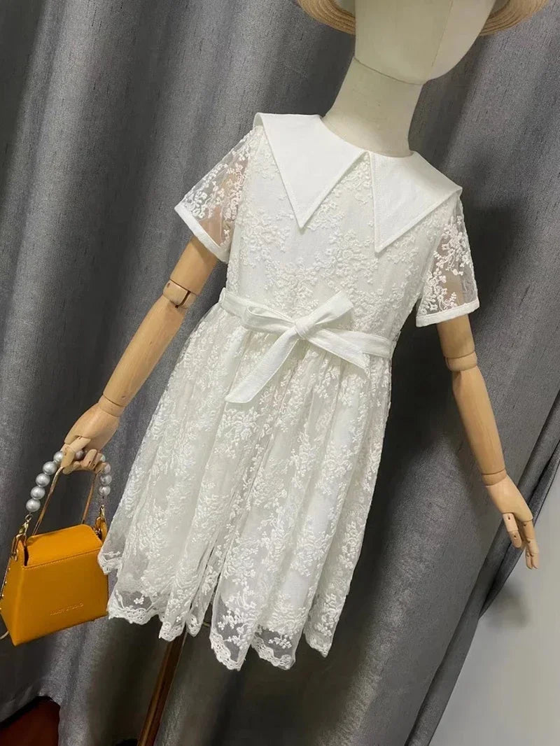 Soft Beige Mesh Fabric Embroidery Lace Fabric for Dress Cheongsam, Baby Clothes, DIY Background Fabric By The Yard