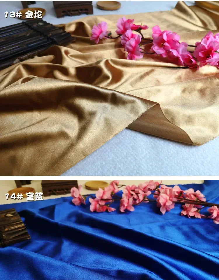 Bright Shiny Stretch Satin Fabric, Spandex Lycra Cloth for Dance Dress, Sports and Yoga Material,Black,White,Blue,By the Meter,
