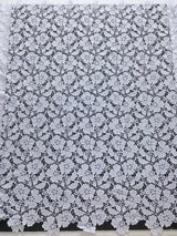 White African Guipure Cord Lace Fabric with Sequins 2025 High Quality Nigerian Guipure Cord Lace for Sewing Wedding Dress F4025