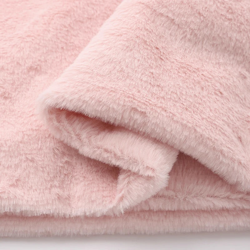 8mm Imitation Rabbit Fur Fabric Soft Short Plush For Warm Scarf, Doll,DIY Plush Toys Fabric Background Display Cloth 50x50cm/1m