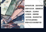 0.5m/1m/2m Encrypted Cotton Linen Retro Chinese Ink Style Fabric For Decorative Cloth Tablecloths Curtains Handmade DIY Fabric