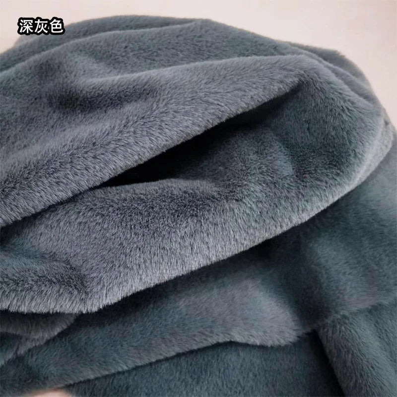 White Grey Colour Series 8mm imitation Rex rabbit Fur Fabric short plush fabric cabinet tablecloth display scarf cotton doll DIY