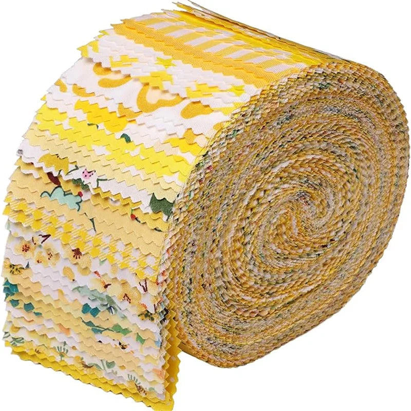 40 pieces of jelly roll fabric strip for quilting, 2.56 × 19.75 inch pre cut printed cotton fabric set, fine fabric quilting str