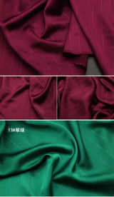 High End Bright Silk Striped Imitation Acetic Acid Fabric Satin Glossy Silk Smooth Drape Feeling Suit Dress Pants Fabric