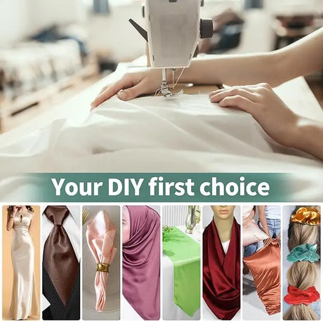 1m-7m Charmeuse Satin Fabric Silky & Shiny Cloth Fabric Shiny Upholstery Lining Drapery DIY Crafts Soft for Wedding Decorations
