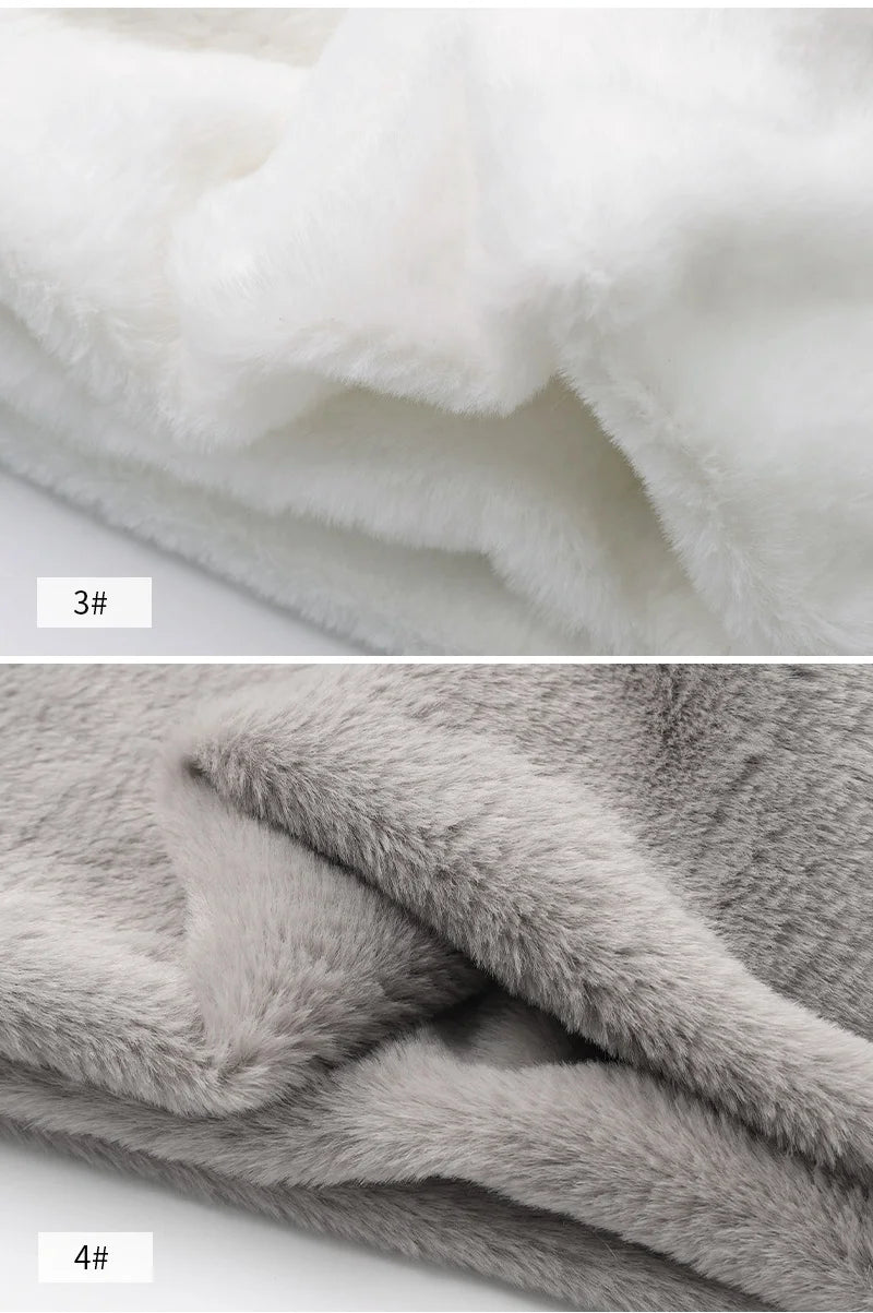8mm Imitation Rabbit Fur Fabric Soft Short Plush For Warm Scarf, Doll,DIY Plush Toys Fabric Background Display Cloth 50x50cm/1m