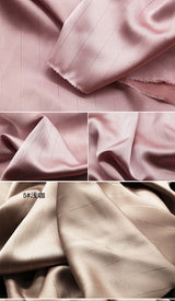 High End Bright Silk Striped Imitation Acetic Acid Fabric Satin Glossy Silk Smooth Drape Feeling Suit Dress Pants Fabric
