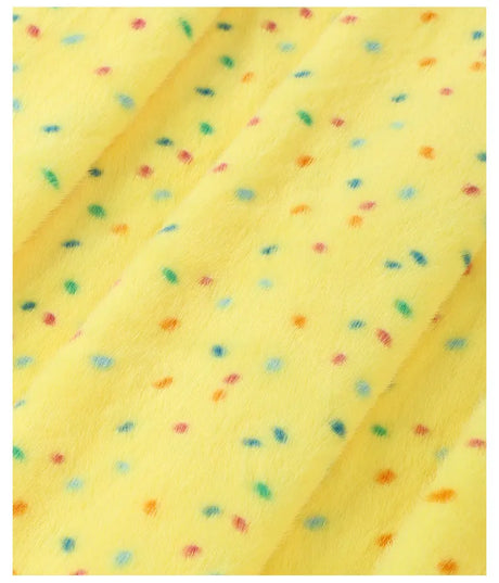 0.5/1/2 Yards Faux Fur Dot Printed Fabric for Plush Toys Cotton Dolls Warm Hats Decorative Cloth Handmade Sewing Fabrics