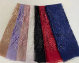 Luxury Pink 2023 High Quality French Tulle Net Sequins Lace Fabric African Lace Fabric 5 Yards For Nigeria Wedding Party Dress