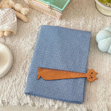 140x50cm Blue Checkered Washed Cotton Fabric for Women Kids DIY Clothing Bags Sewing Textile Accessories