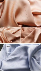 High End Bright Silk Striped Imitation Acetic Acid Fabric Satin Glossy Silk Smooth Drape Feeling Suit Dress Pants Fabric