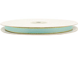 3/8"x50 yard Aqua Satin Gift Ribbon with Gold Edge - Pack of 15 Rolls