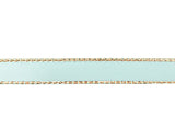3/8"x50 yard Aqua Satin Gift Ribbon with Gold Edge - Pack of 15 Rolls