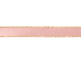 3/8"x50 yard Blush Satin Gift Ribbon with Gold Edge - Pack of 15 Rolls