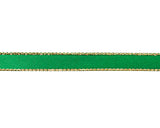 3/8"x50 yard Emerald Green Satin Gift Ribbon with Gold Edge - Pack of 15 Rolls