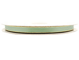 3/8"x50 yard Sage Green Satin Gift Ribbon with Gold Edge - Pack of 15 Rolls
