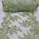 Sequin Lace Luxurious Fabric with Embroideries on Mesh by the Yard – Dresses, Gowns & Special Occasions 20" Width