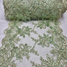 Sequin Lace Luxurious Fabric with Embroideries on Mesh by the Yard – Dresses, Gowns & Special Occasions 20" Width