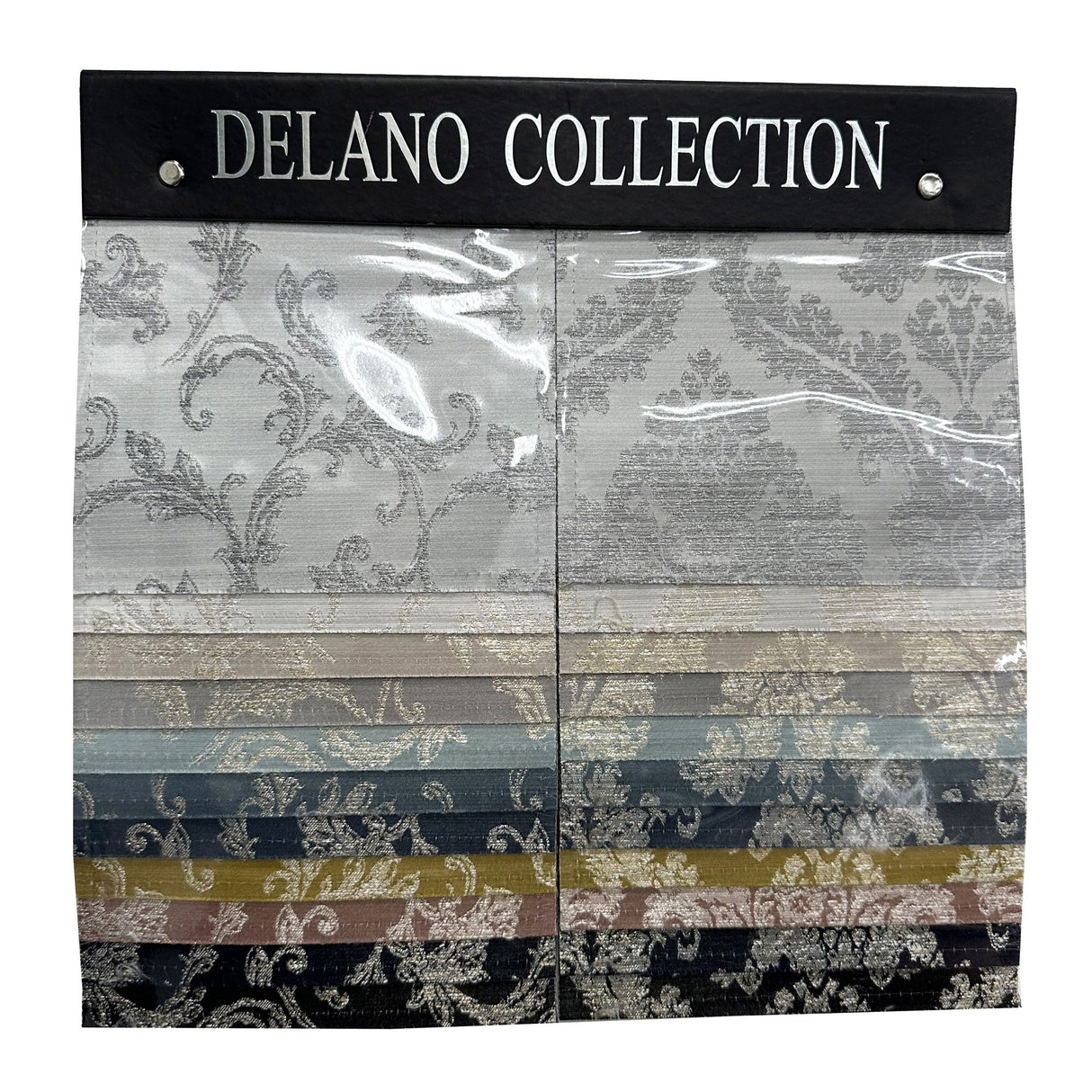 Delano Collection Polyester Fabric - Traditional Damask Floral Jacquard, 57" Width (Sample Book)
