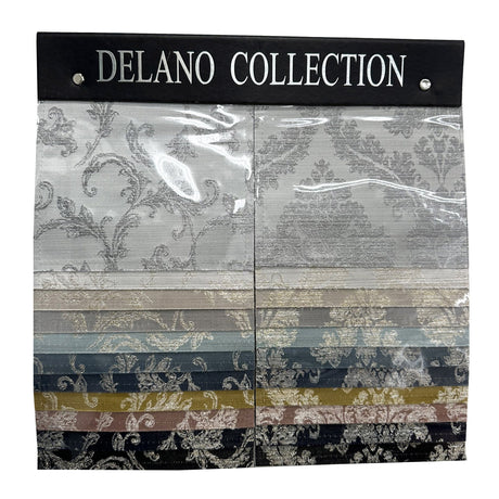 Delano Collection Polyester Fabric - Traditional Damask Floral Jacquard, 57" Width (Sample Book)
