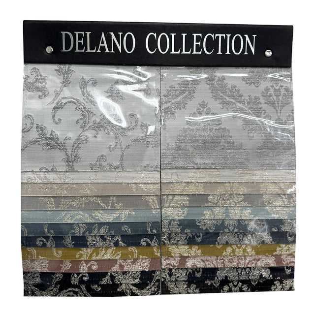 Delano Collection Polyester Fabric - Traditional Damask Floral Jacquard, 57" Width (Sample Book)