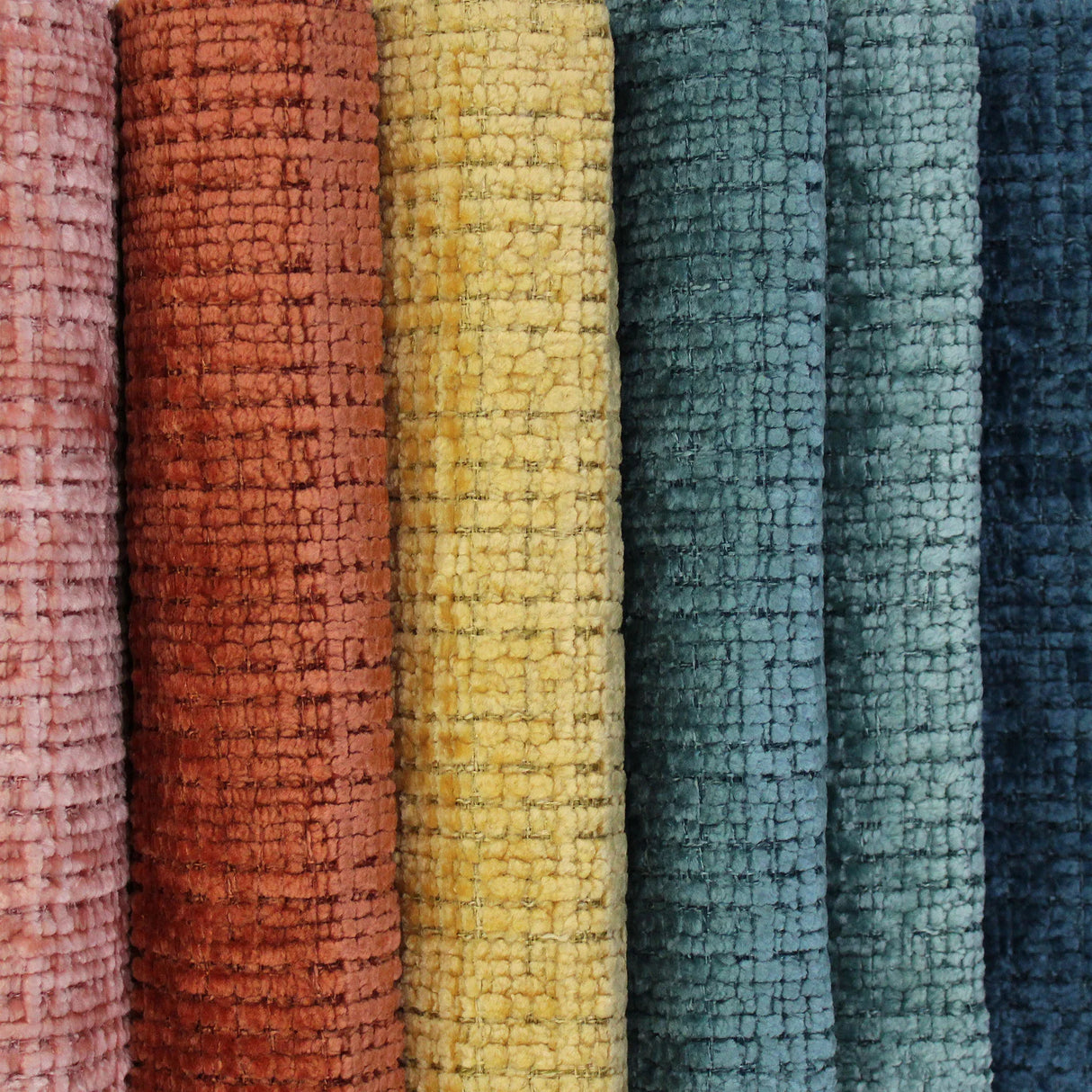 Luther Fabric 100 Percent Polyester Chenille Fabric - Solid Woven Textured Upholstery, 57" Width (1 Yard)