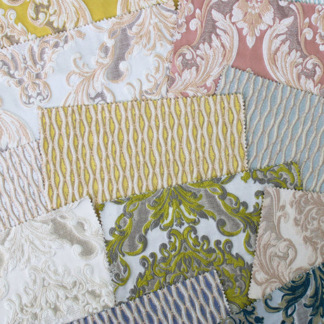 Varley Collection Damask Jacquard Fabric - Damask, Striped, 53" Width (Sample Book)