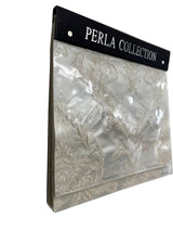 Perla Collection Polyester Fabric - Shiny Floral Damask Diamond Jacquard, 55" Width (Sample Book)