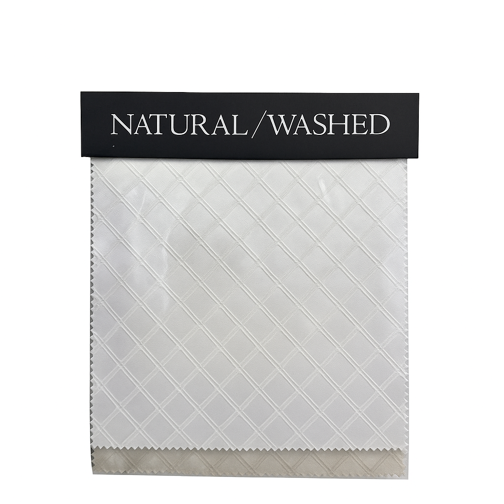 Natural Washed Collection Cotton Blend Fabric - Embossed Jacquard Patterns, 58" Width (Sample Book)