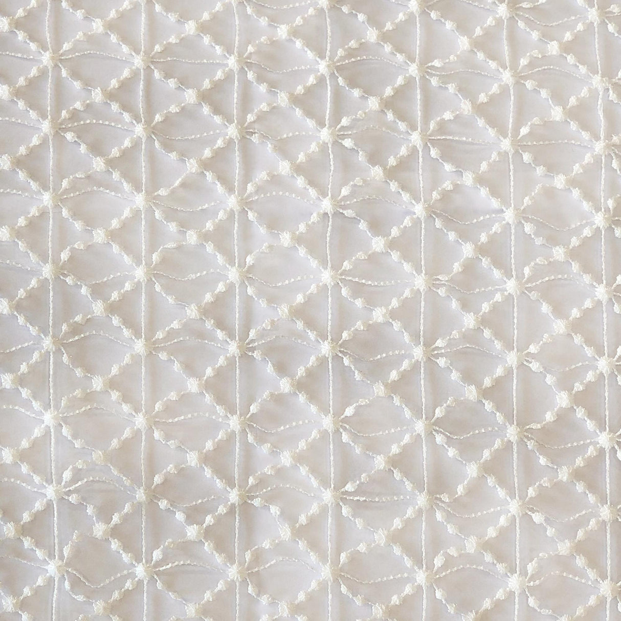 Sanders Fabric Polyester Fabric - Net Like Diamond Shaped Sheer, 110" Width (1 Yard)