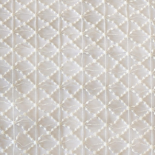 Sanders Fabric Polyester Fabric - Net Like Diamond Shaped Sheer, 110" Width (1 Yard)