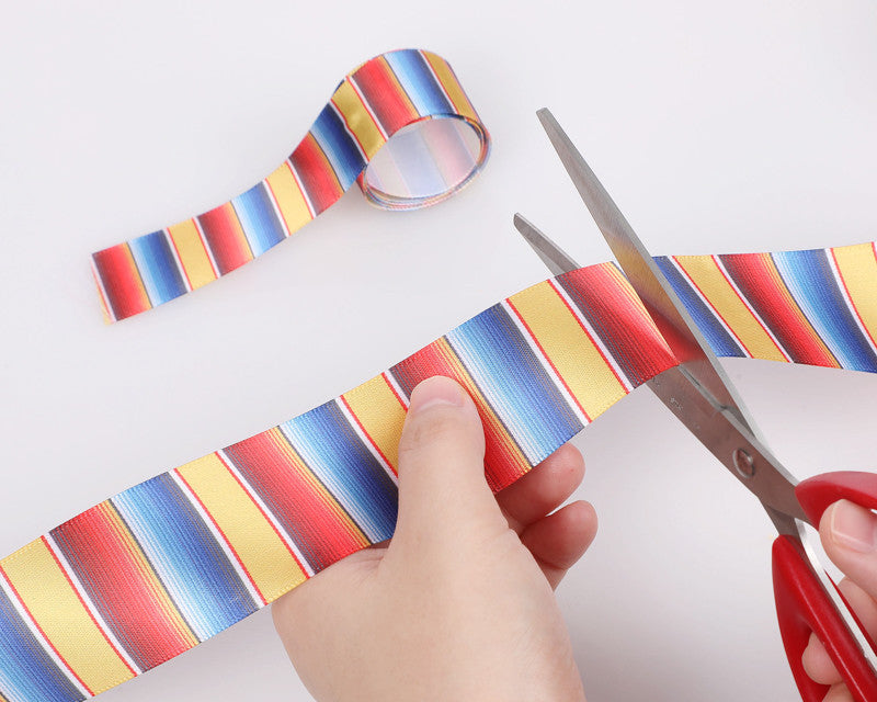 1.5" x 50 Yard Mexican Serape Folklorico Satin Gift Ribbon - 1 Roll