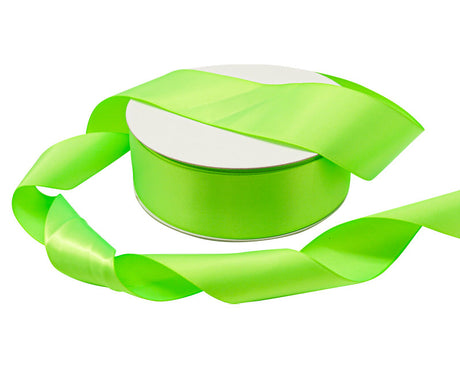 1.5"x50 yard Neon Green Polyester Satin Gift Ribbon - Pack of 5 Rolls