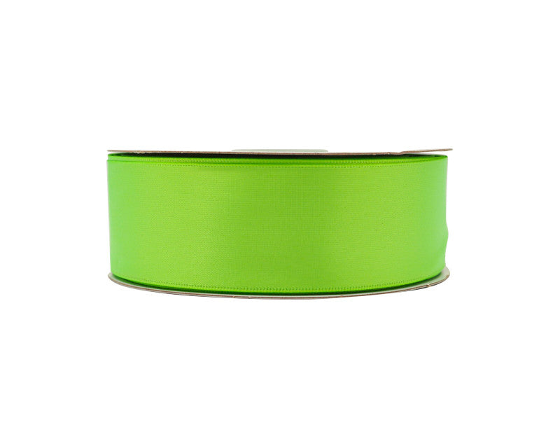1.5"x50 yard Neon Green Polyester Satin Gift Ribbon - Pack of 5 Rolls