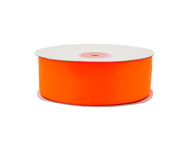 1.5"x50 yard Neon Orange Polyester Satin Gift Ribbon - Pack of 5 Rolls