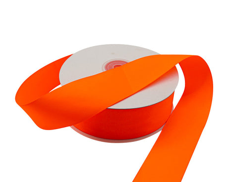 1.5"x50 yard Neon Orange Polyester Satin Gift Ribbon - Pack of 5 Rolls