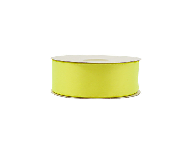 1.5"x50 yard Neon Yellow Polyester Satin Gift Ribbon - Pack of 5 Rolls