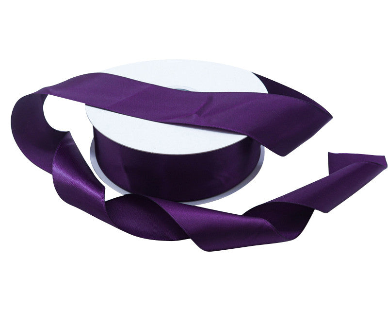 1.5"x50 yard Plum Polyester Satin Gift Ribbon - Pack of 5 Rolls