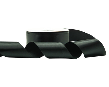 2" x 50 yards Black Single Face Satin Gift Ribbon - Pack of 5