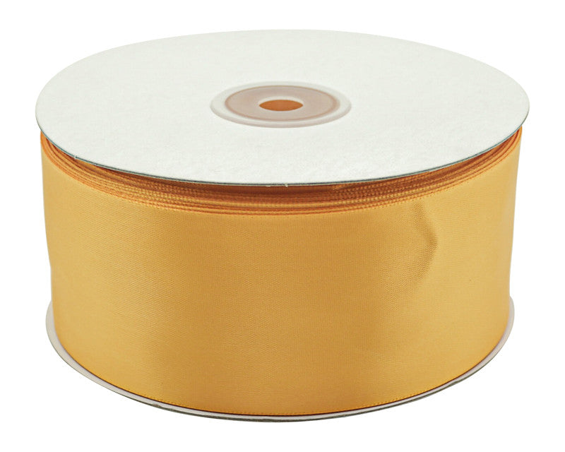 2" x 50 yards Gold Yellow Single Face Satin Gift Ribbon - Pack of 5