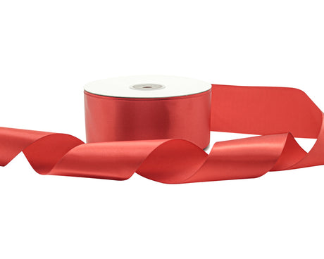 2" x 50 yards Red Single Face Satin Gift Ribbon