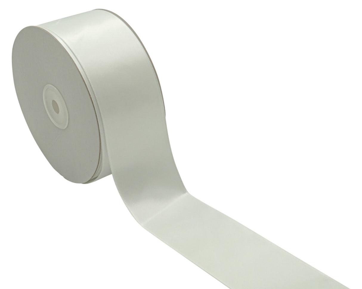 2" x 50 yards White Single Face Satin Gift Ribbon