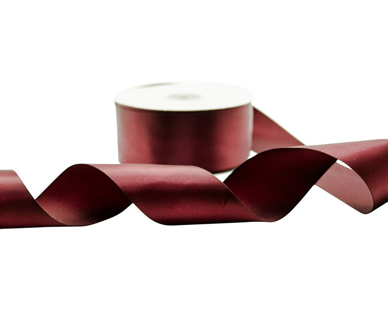 2" x 50 yards Wine Single Face Satin Gift Ribbon - Pack of 5