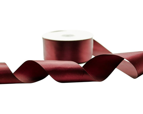 2" x 50 yards Wine Single Face Satin Gift Ribbon - Pack of 5