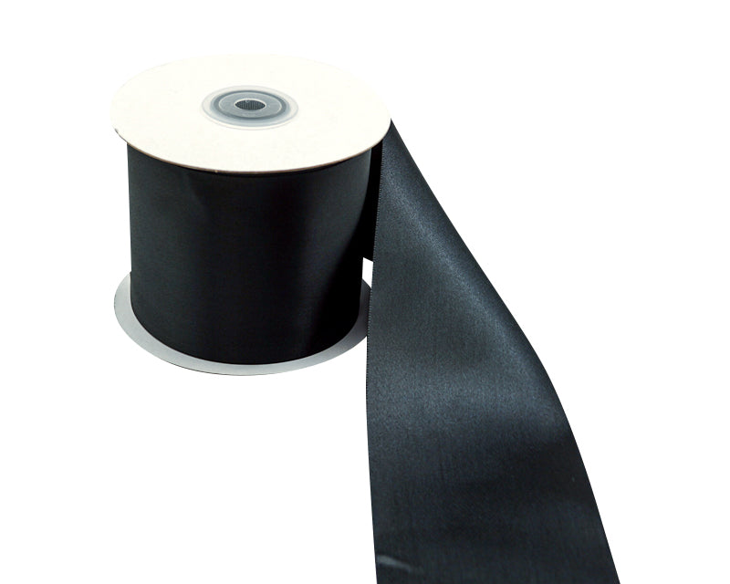 3"x 25 yards Black Single Face Satin Gift Ribbon