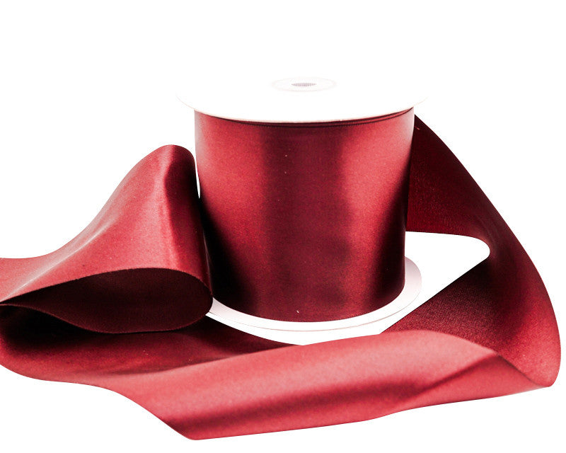 3"x 25 yards Burgundy Single Face Satin Gift Ribbon - Pack of 3