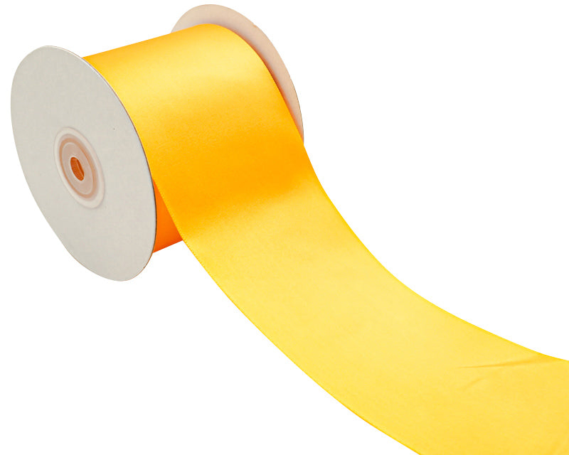 3"x 25 yards Gold Yellow Single Face Satin Gift Ribbon