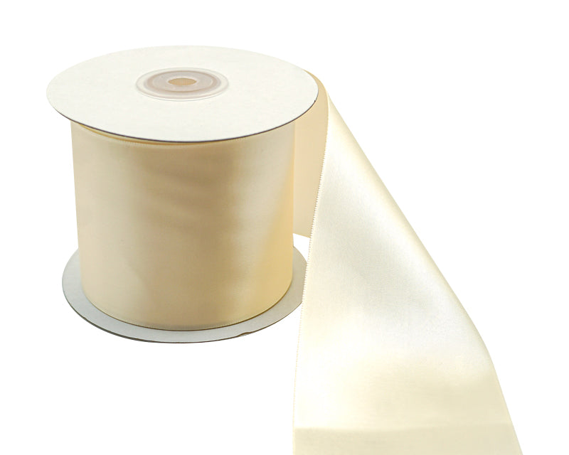 3"x 25 yards Ivory Single Face Satin Gift Ribbon